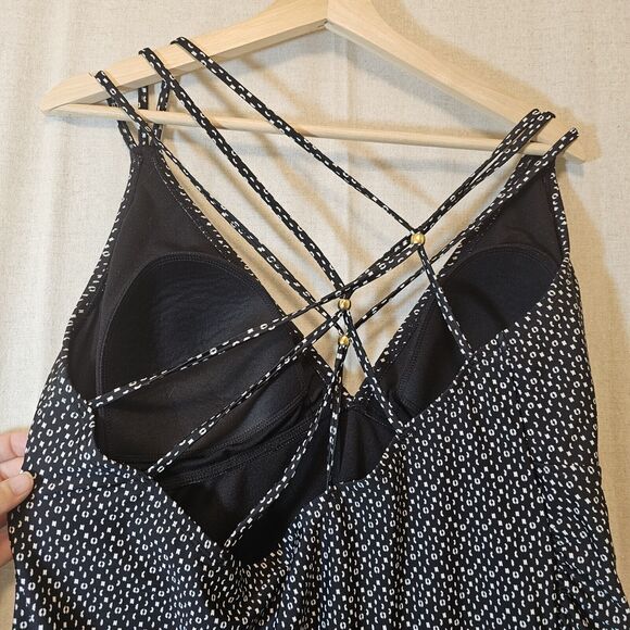 Liz Lange Maternity Swim One Piece Black White Dot Design XXL Strappy With Beads - Picture 4 of 12